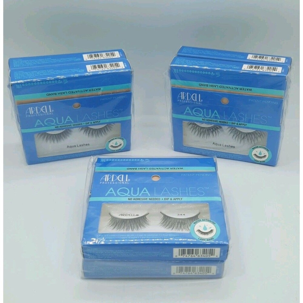 Lot of 12 Ardell Professional Aqua Lashes # 344 Black  No Adhesive Needed